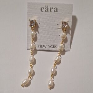 Gold and Fresh Water Pearl Drop Earrings